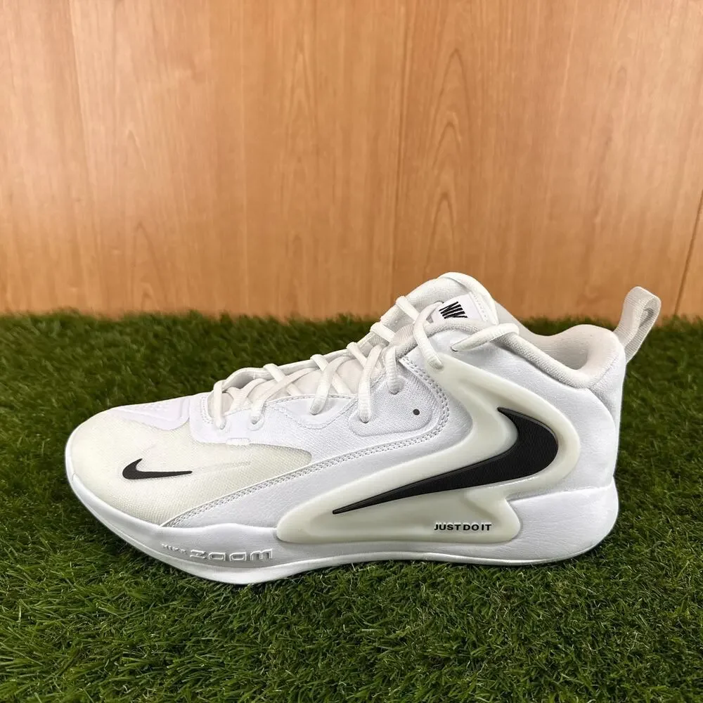 Nike HyperSet 2 White Black Volleyball Shoes FQ7070-101 Men's Size 11.5